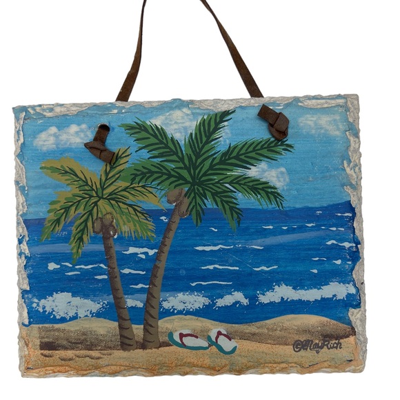 Hand painted beach scenery decorative tiles - Picture 5 of 7